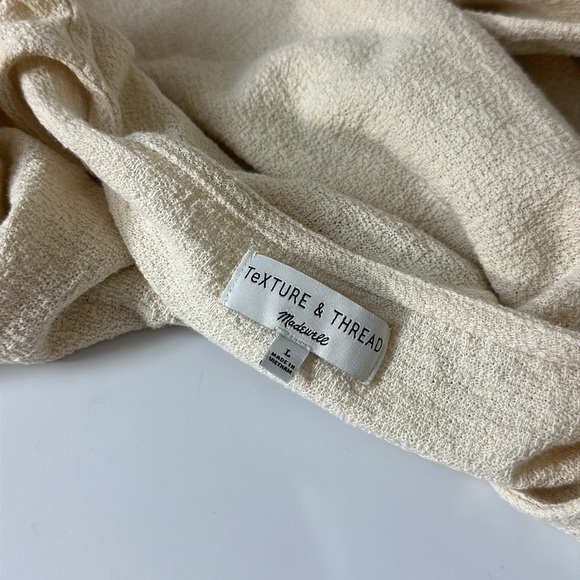 Madewell Texture & Thread Ruffle-Cuff Top Cream Large - Picture 4 of 6